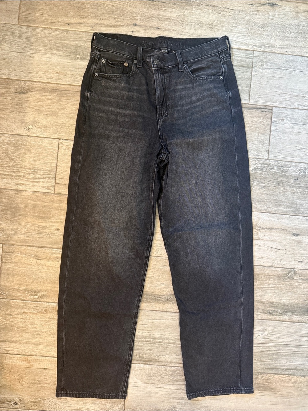 American Eagle Outfitters Women's Super High Rise Baggy Straight Leg
